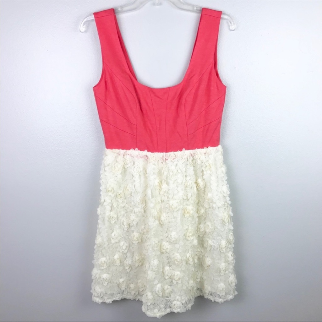 Nwt Ark & Co | Pink & Ivory Floral Cocktail Mini Dress M